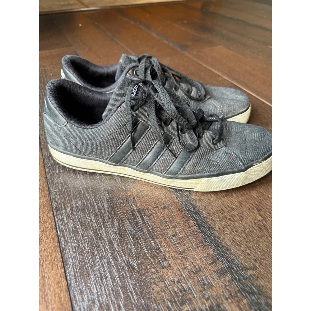Adidas NEO Daily Denim Black Low Top Sneakers Mens 9.5 F76263 Skate Shoes